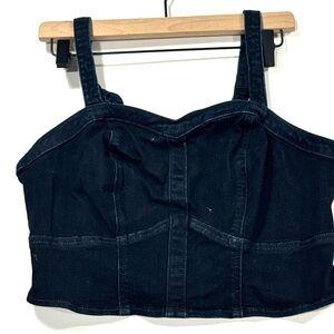 Torrid Dark Blue Denim Crop Top crop denim corset M/L